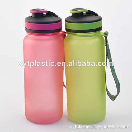 high quality tritan bottle with fast flowing spout, carrying lanyard
